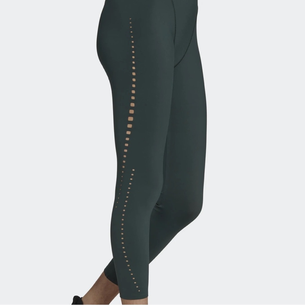 adidas V-Line Leggings - 7/8 Style - Bonded Waist - in Green - NWT - Retail $110